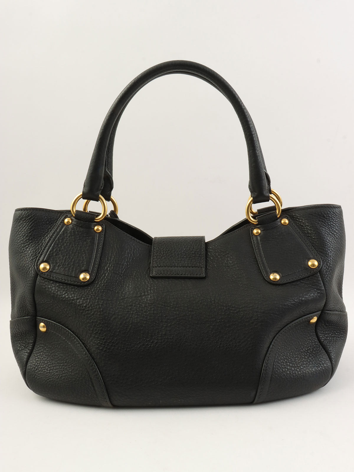 ロゴプレートトートバッグ ブラック