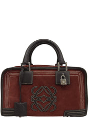 波尔多红/深棕色麂皮Anagram Amazona手提包