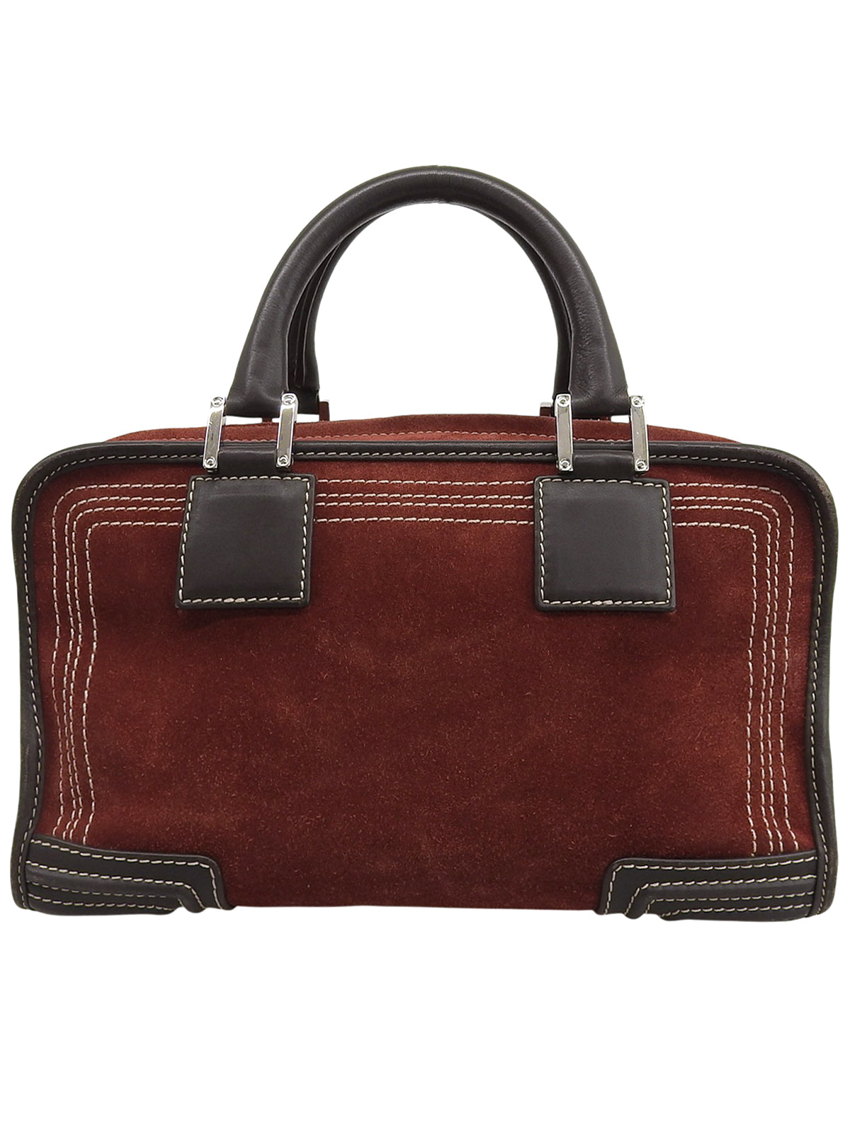 波尔多红/深棕色麂皮Anagram Amazona手提包