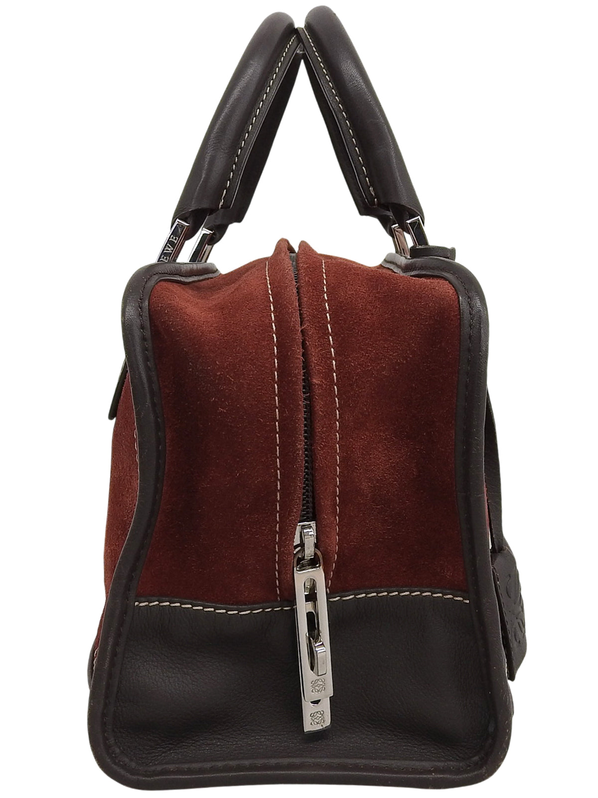 波尔多红/深棕色麂皮Anagram Amazona手提包