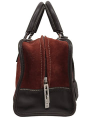 波尔多红/深棕色麂皮Anagram Amazona手提包