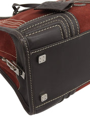 波尔多红/深棕色麂皮Anagram Amazona手提包