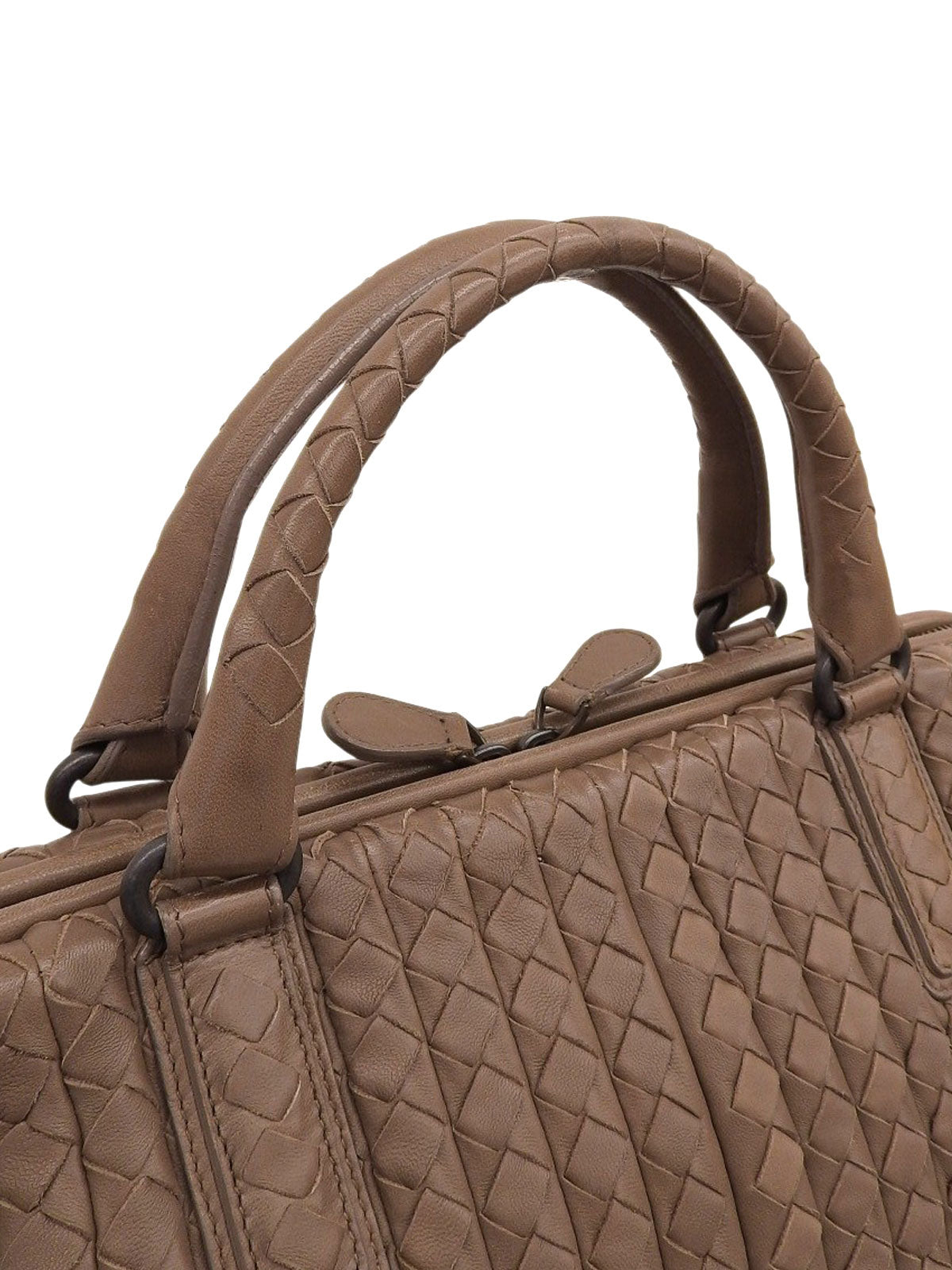 棕色编织手提包