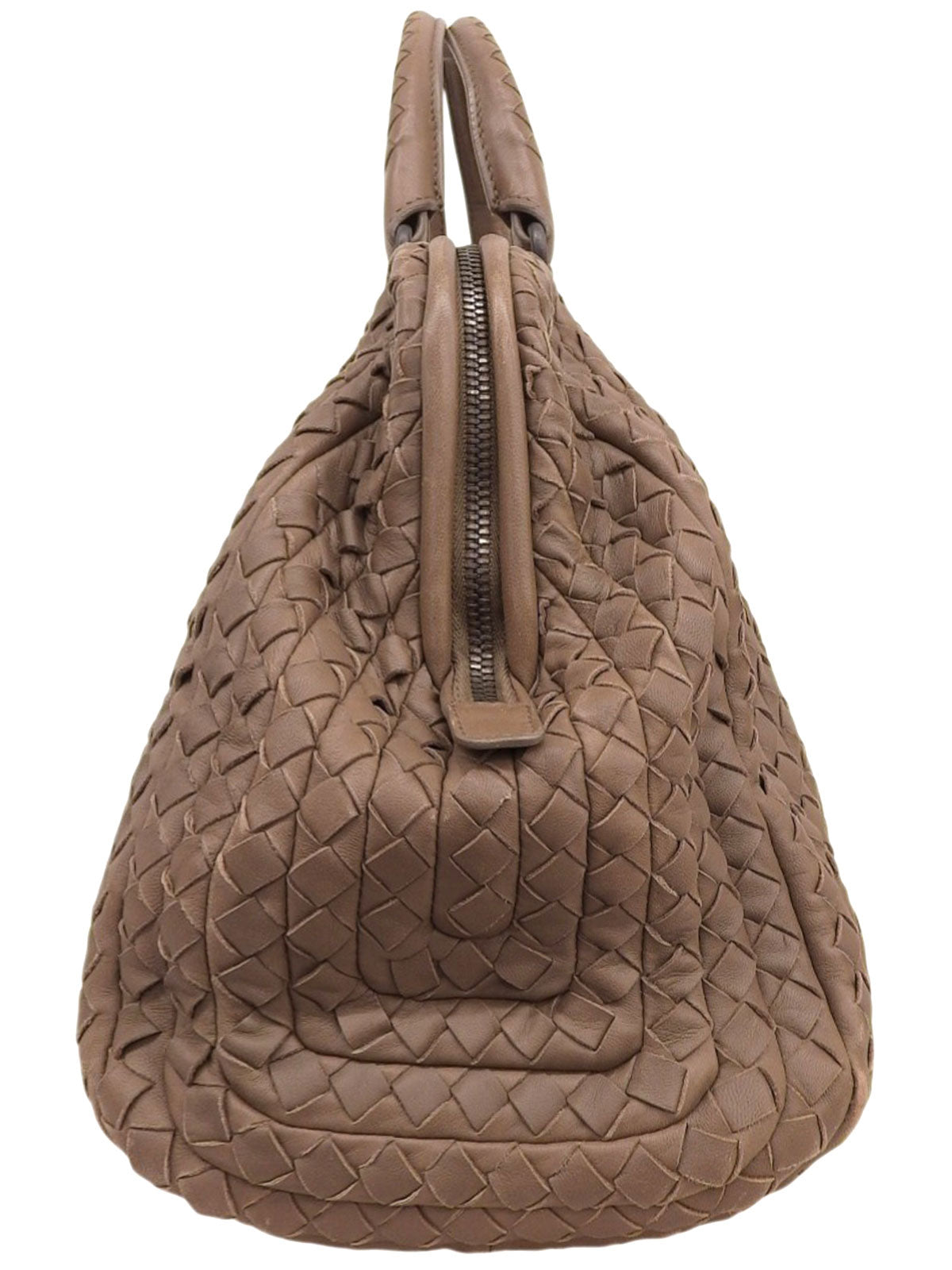 棕色编织手提包