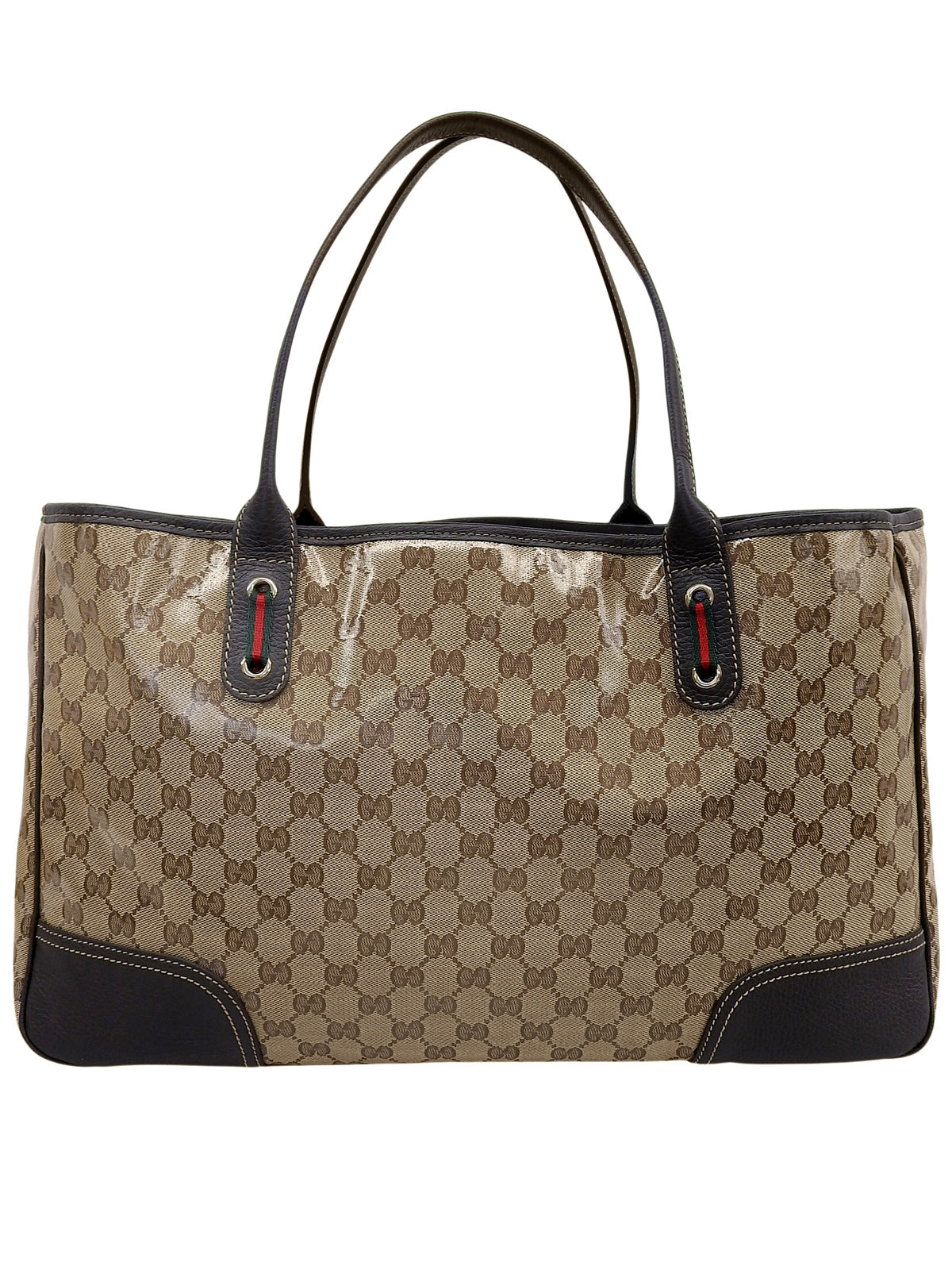 GG水晶图案雪莉酒系列手提包 米色/棕色