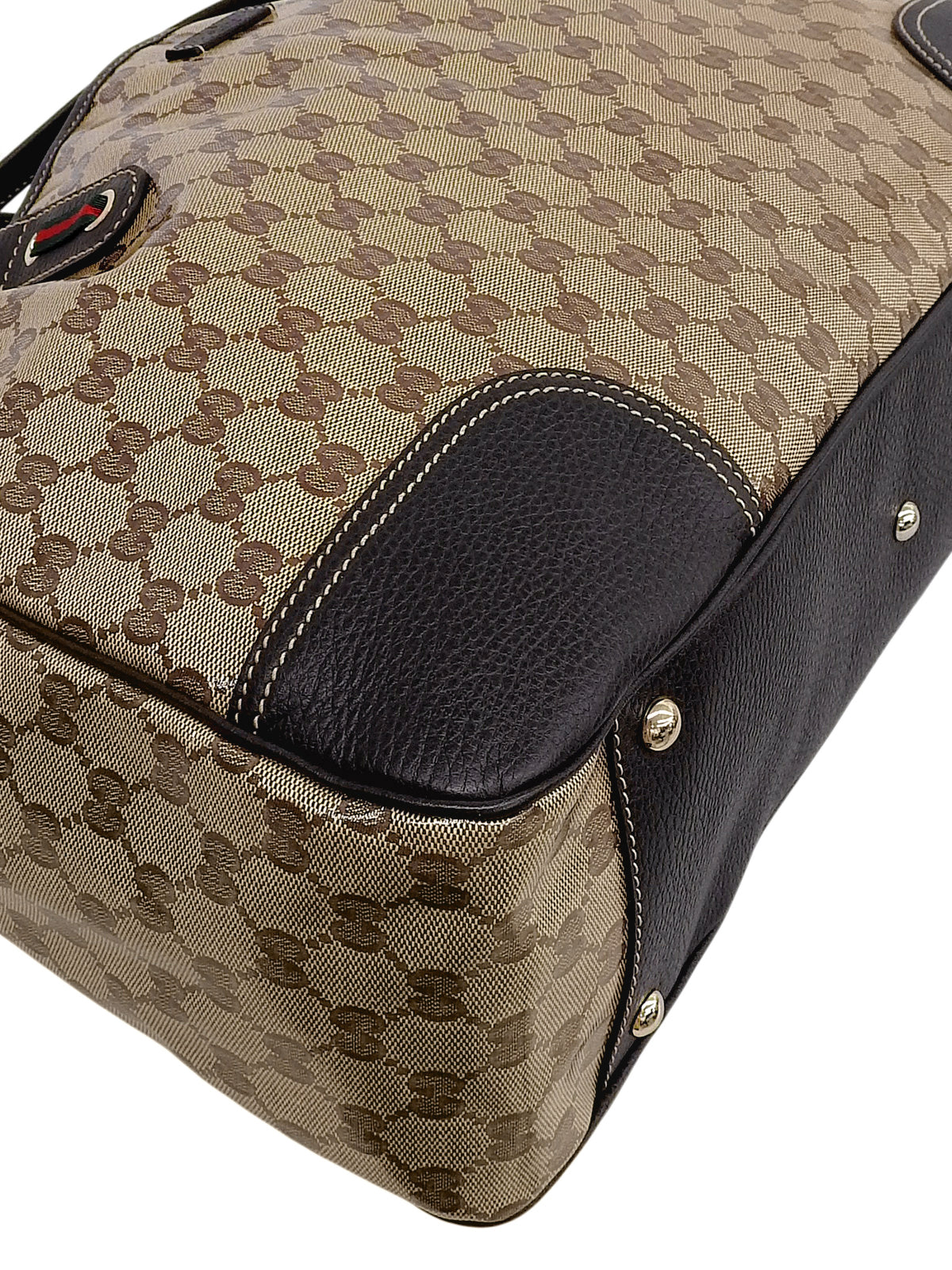 GG水晶图案雪莉酒系列手提包 米色/棕色