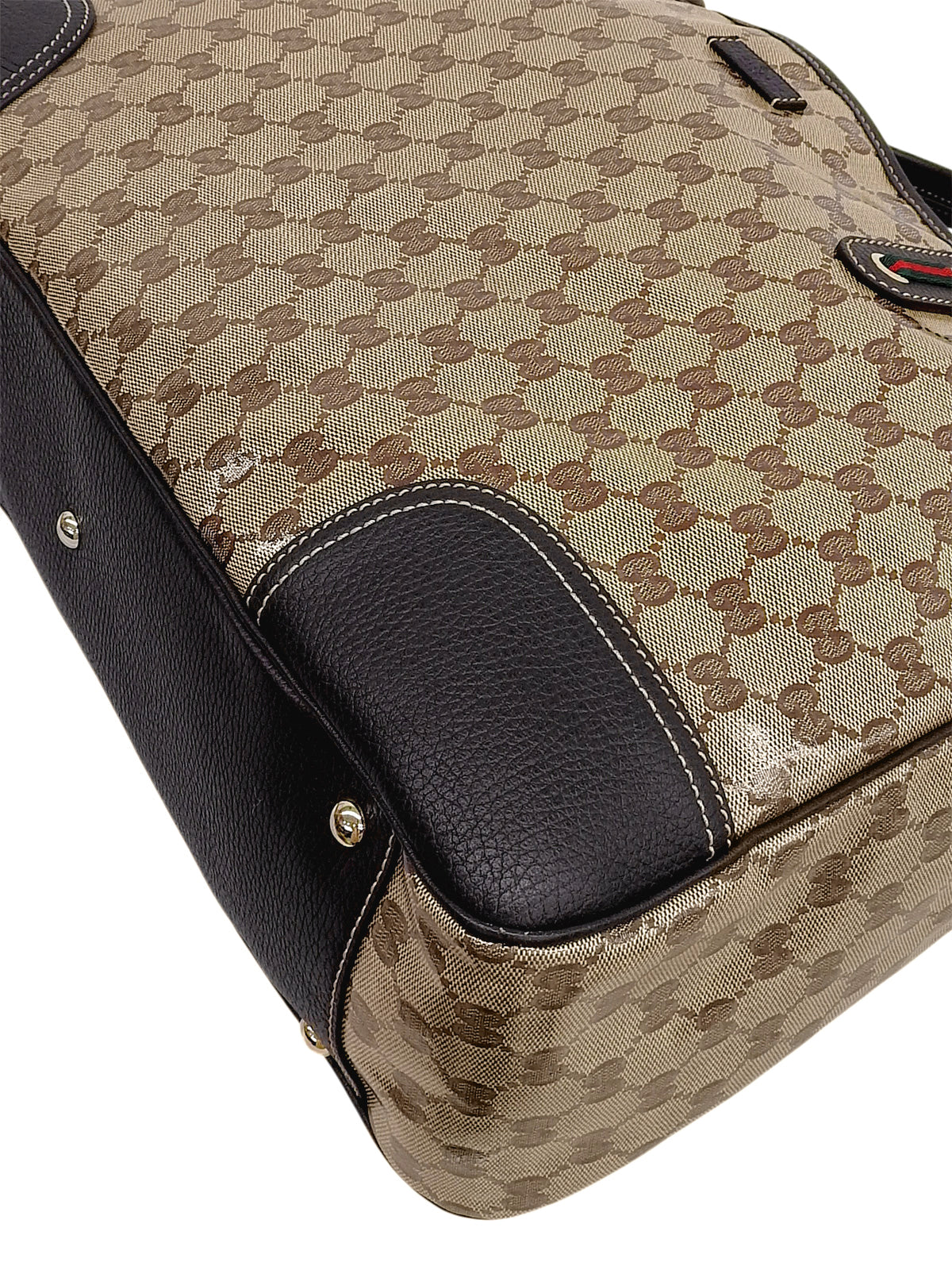 GG水晶图案雪莉酒系列手提包 米色/棕色