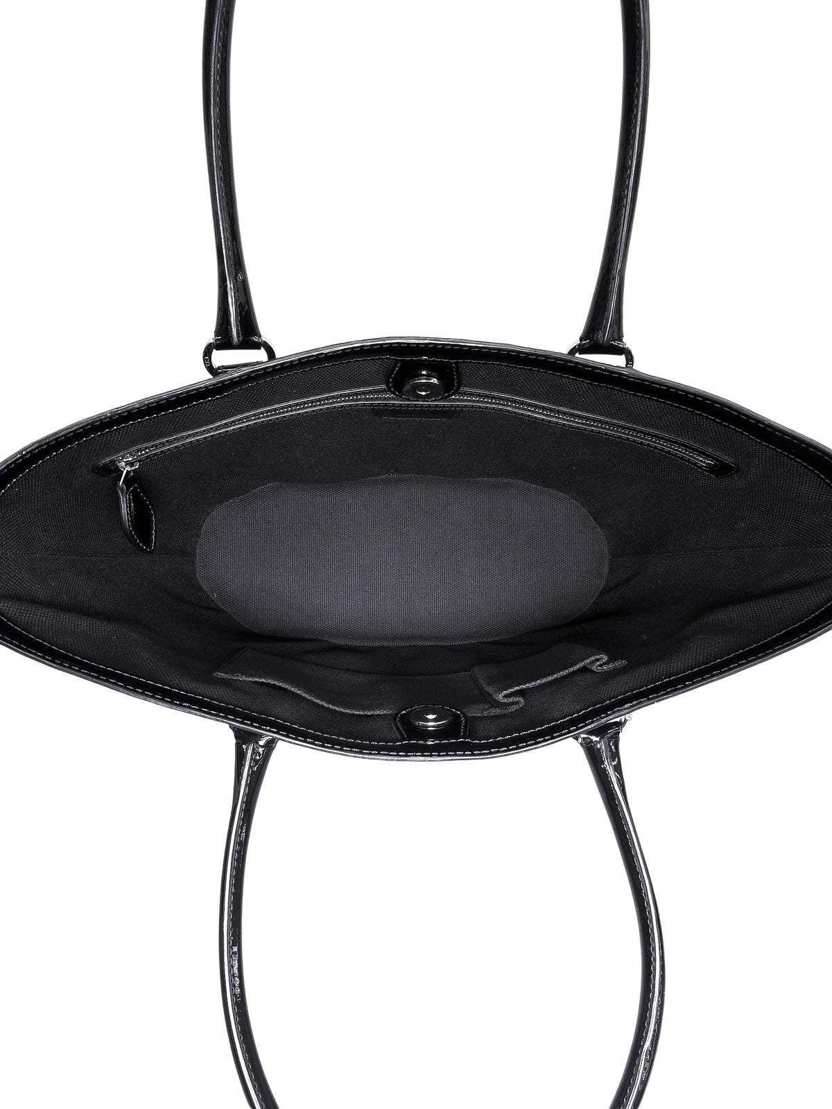 黑色漆皮蹄铁图案手提包