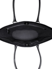 黑色漆皮蹄铁图案手提包