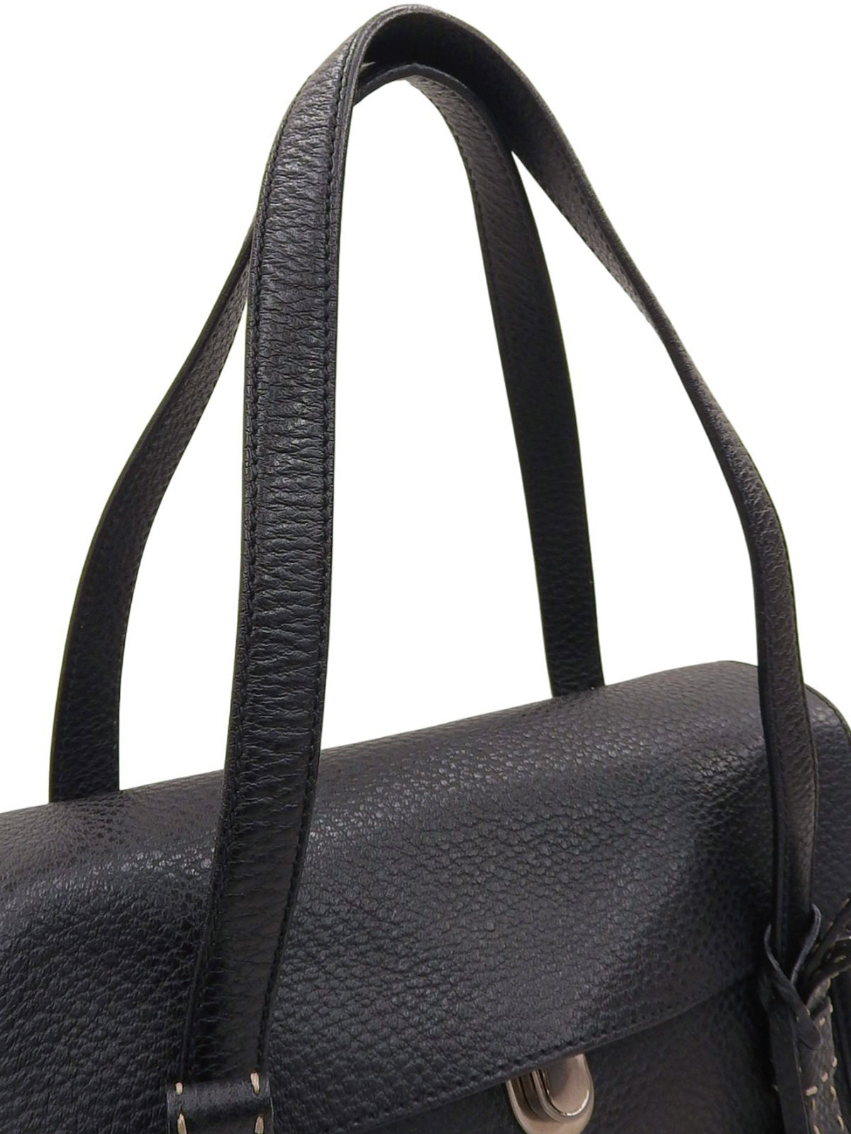 Logo Plate Ribbon Motif Bag Black