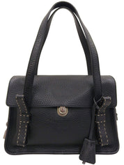 Logo Plate Ribbon Motif Bag Black