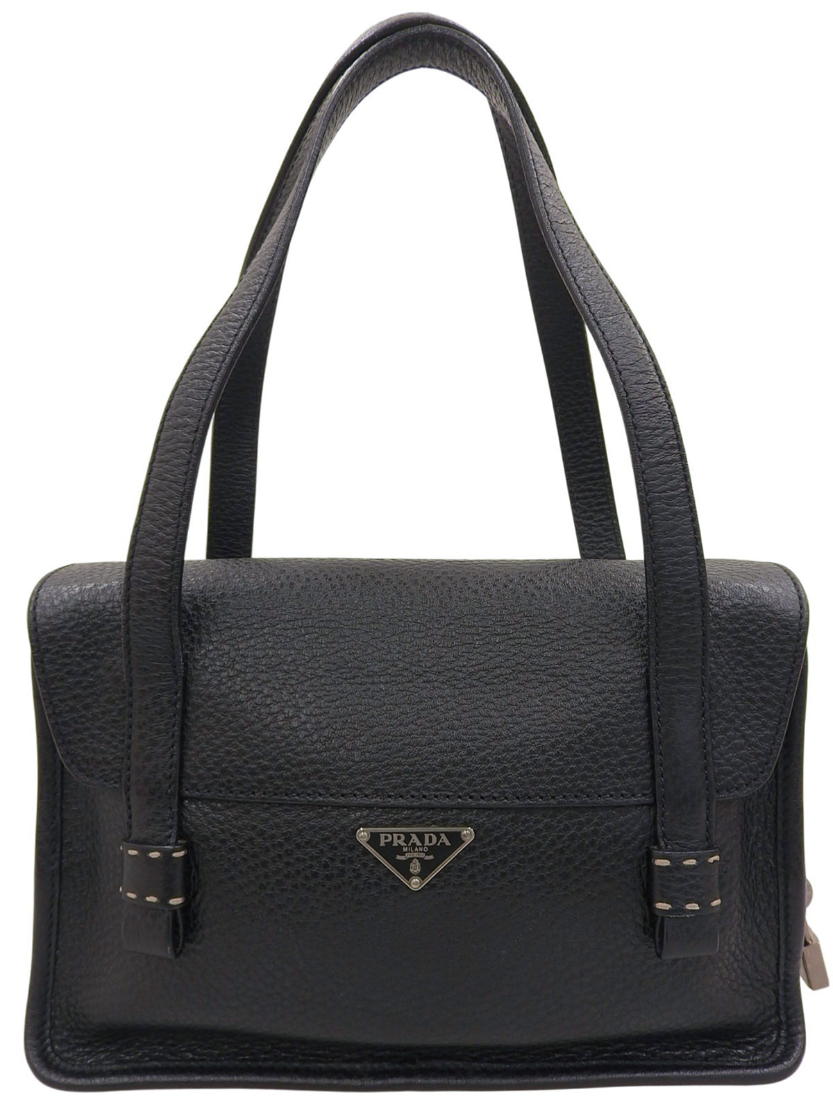 Logo Plate Ribbon Motif Bag Black
