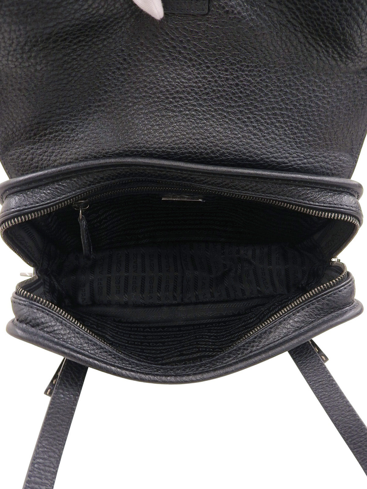 Logo Plate Ribbon Motif Bag Black