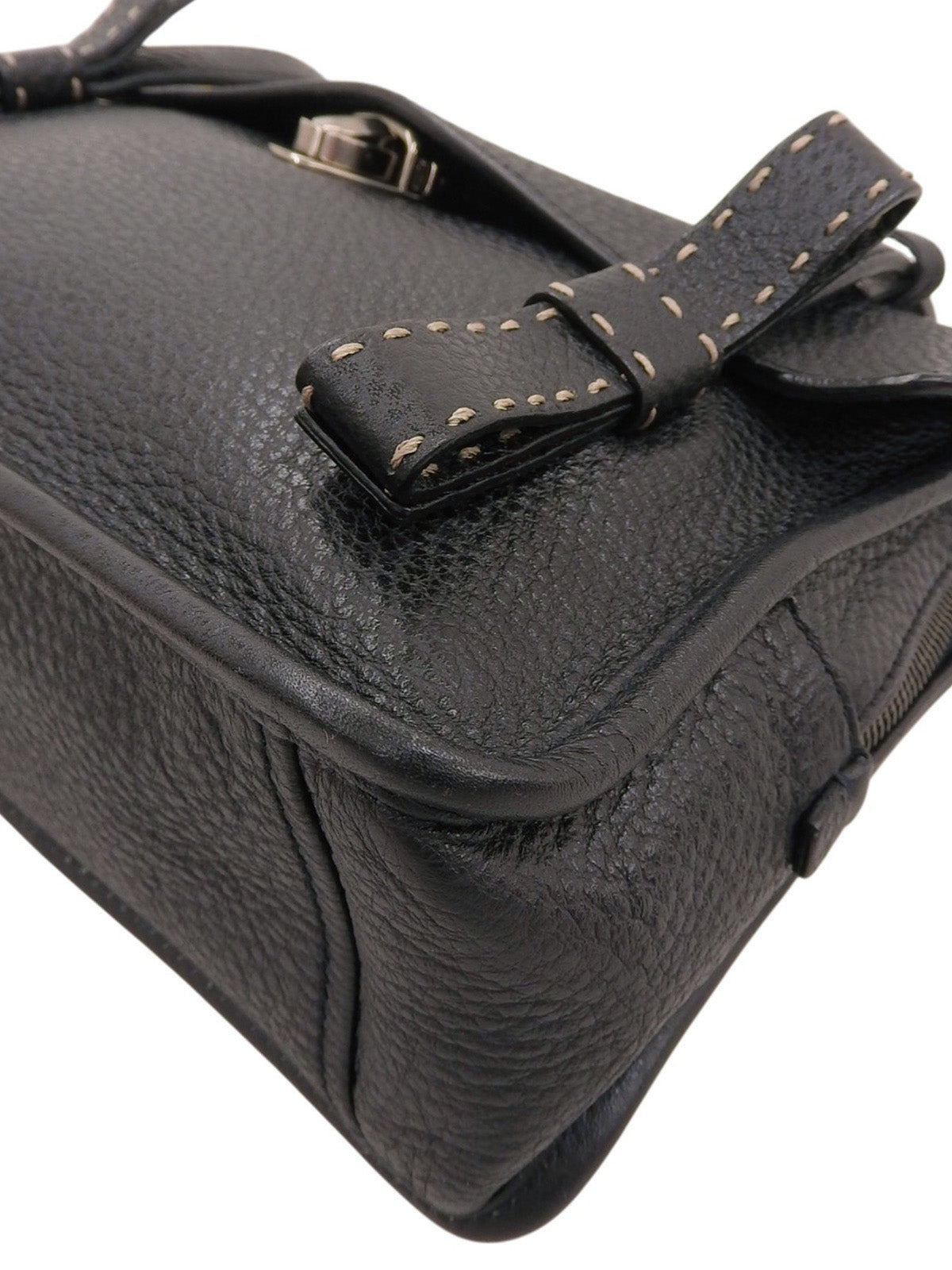 Logo Plate Ribbon Motif Bag Black