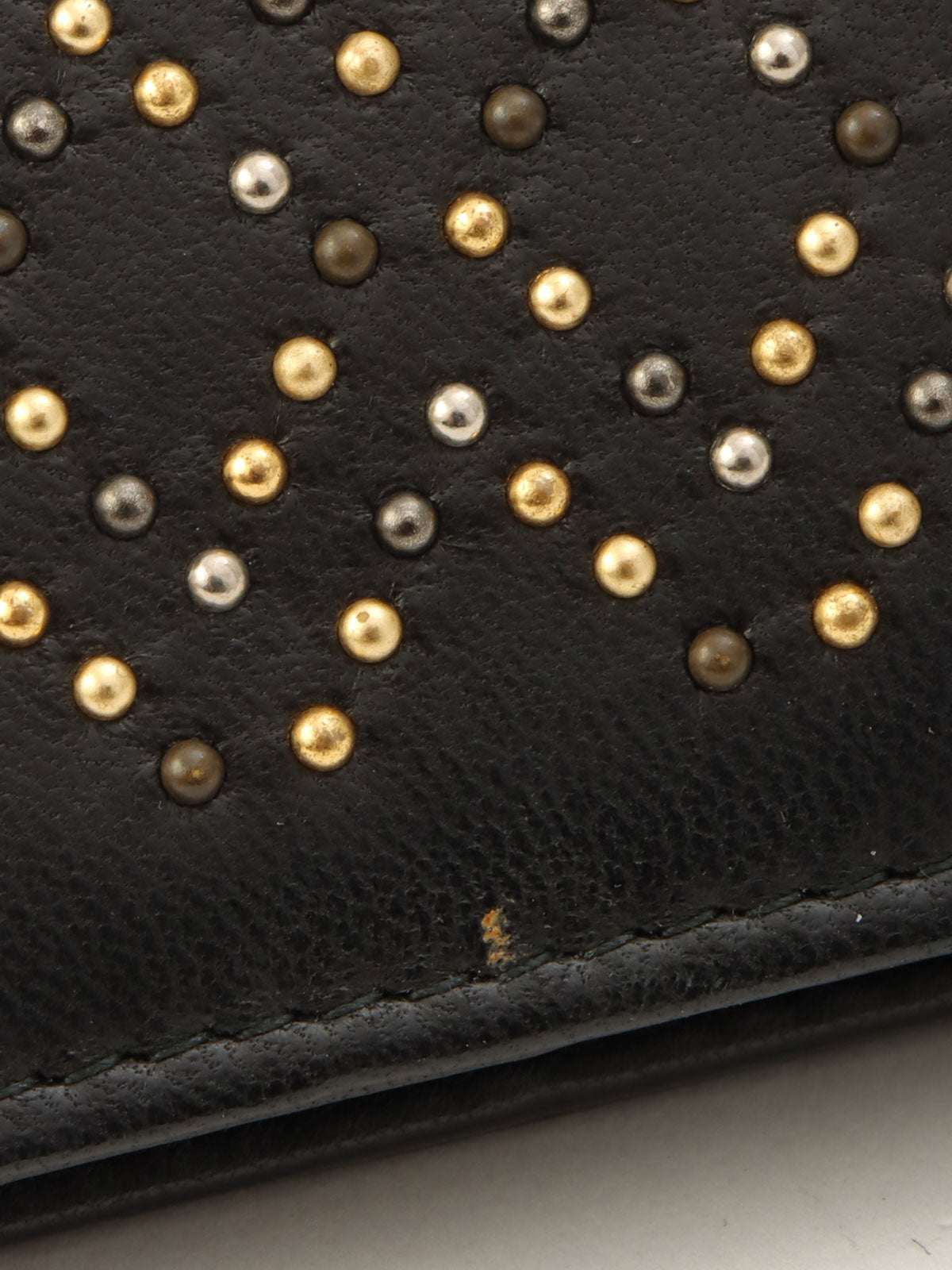Around 2016 Made Studded CC Mark Wallet on Chain Black