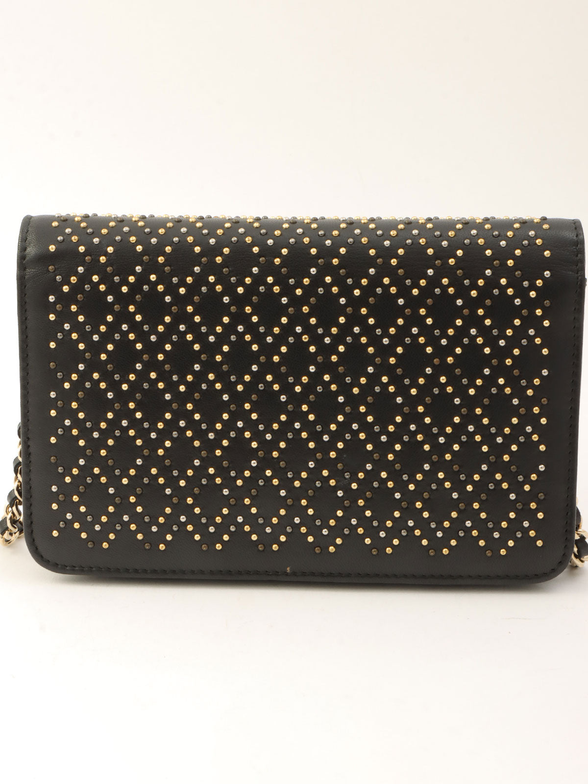 Around 2016 Made Studded CC Mark Wallet on Chain Black