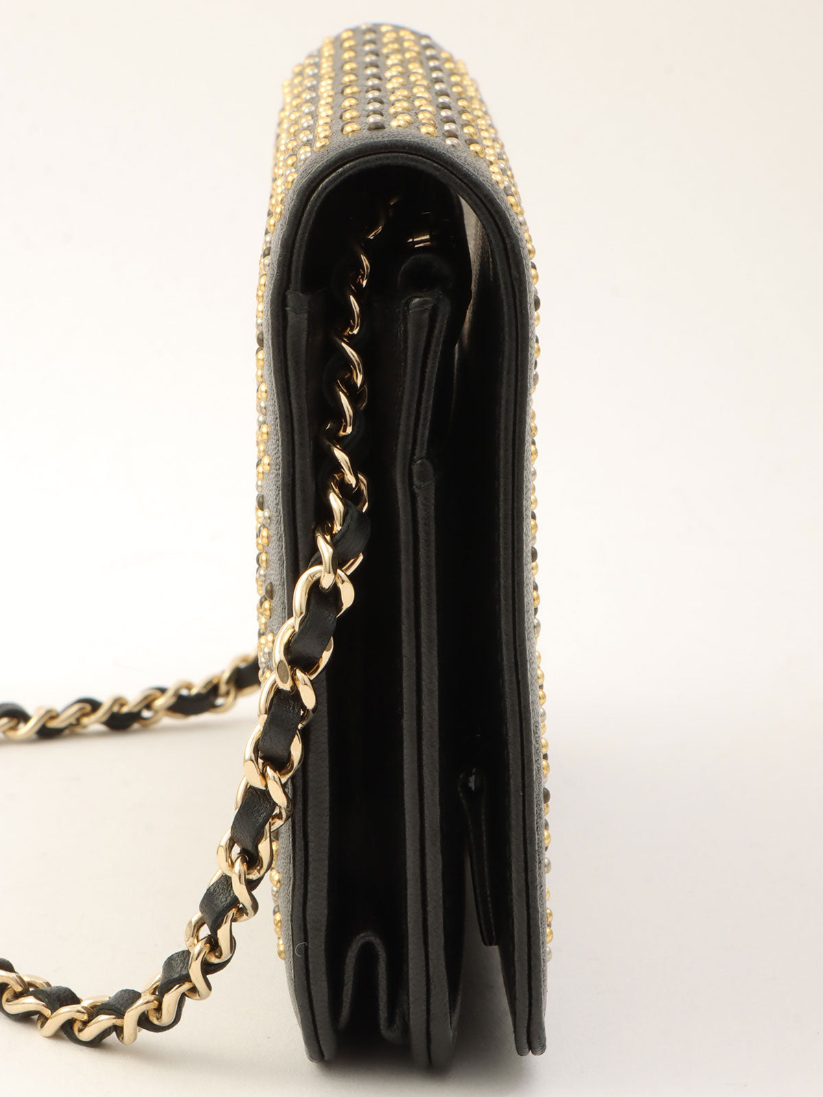 Around 2016 Made Studded CC Mark Wallet on Chain Black