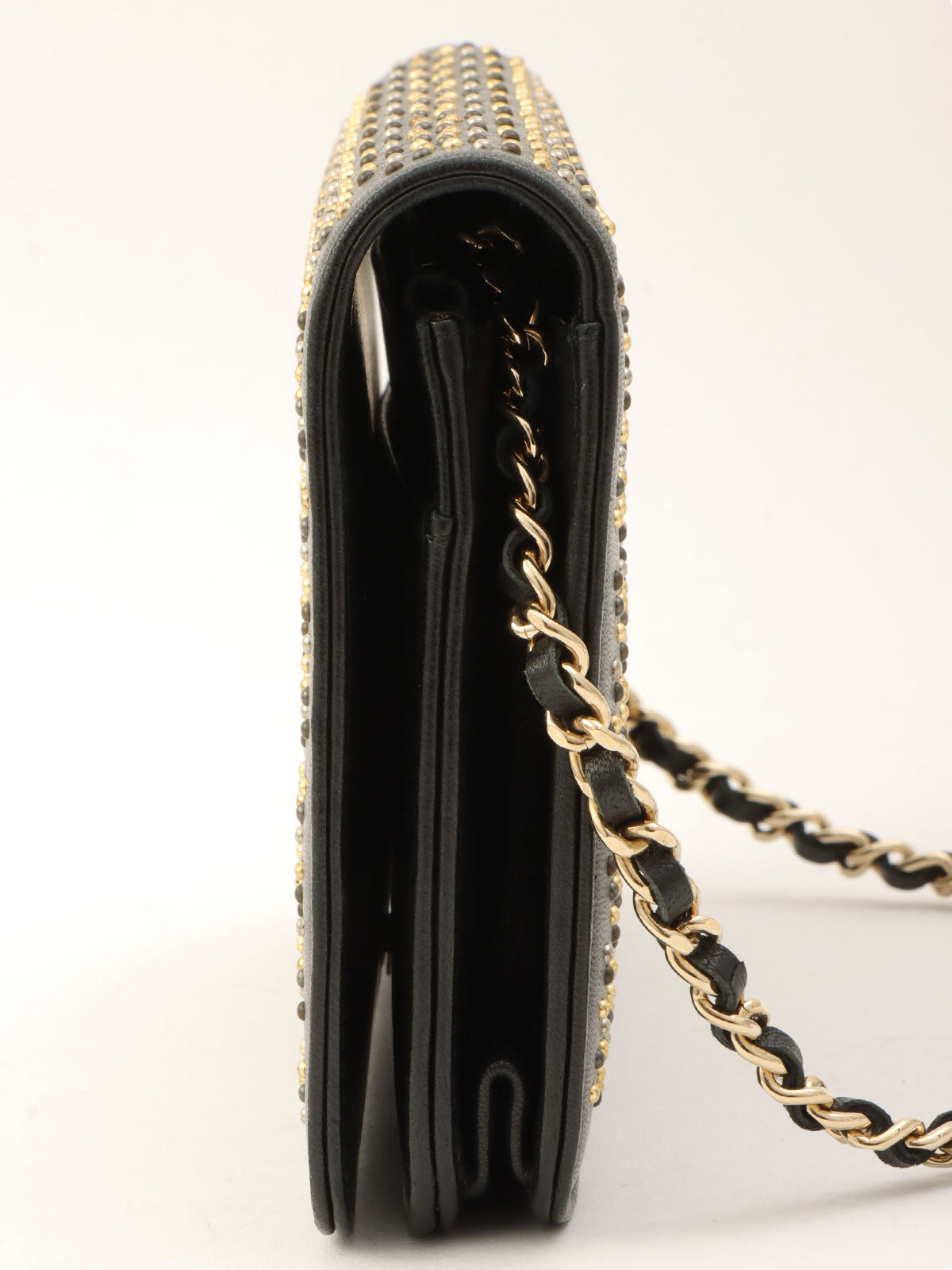 Around 2016 Made Studded CC Mark Wallet on Chain Black