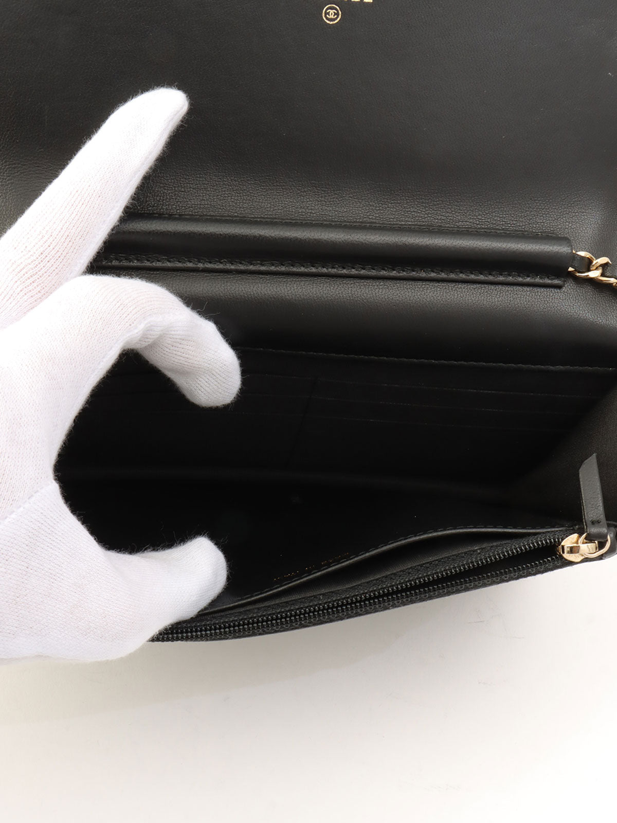 Around 2016 Made Studded CC Mark Wallet on Chain Black