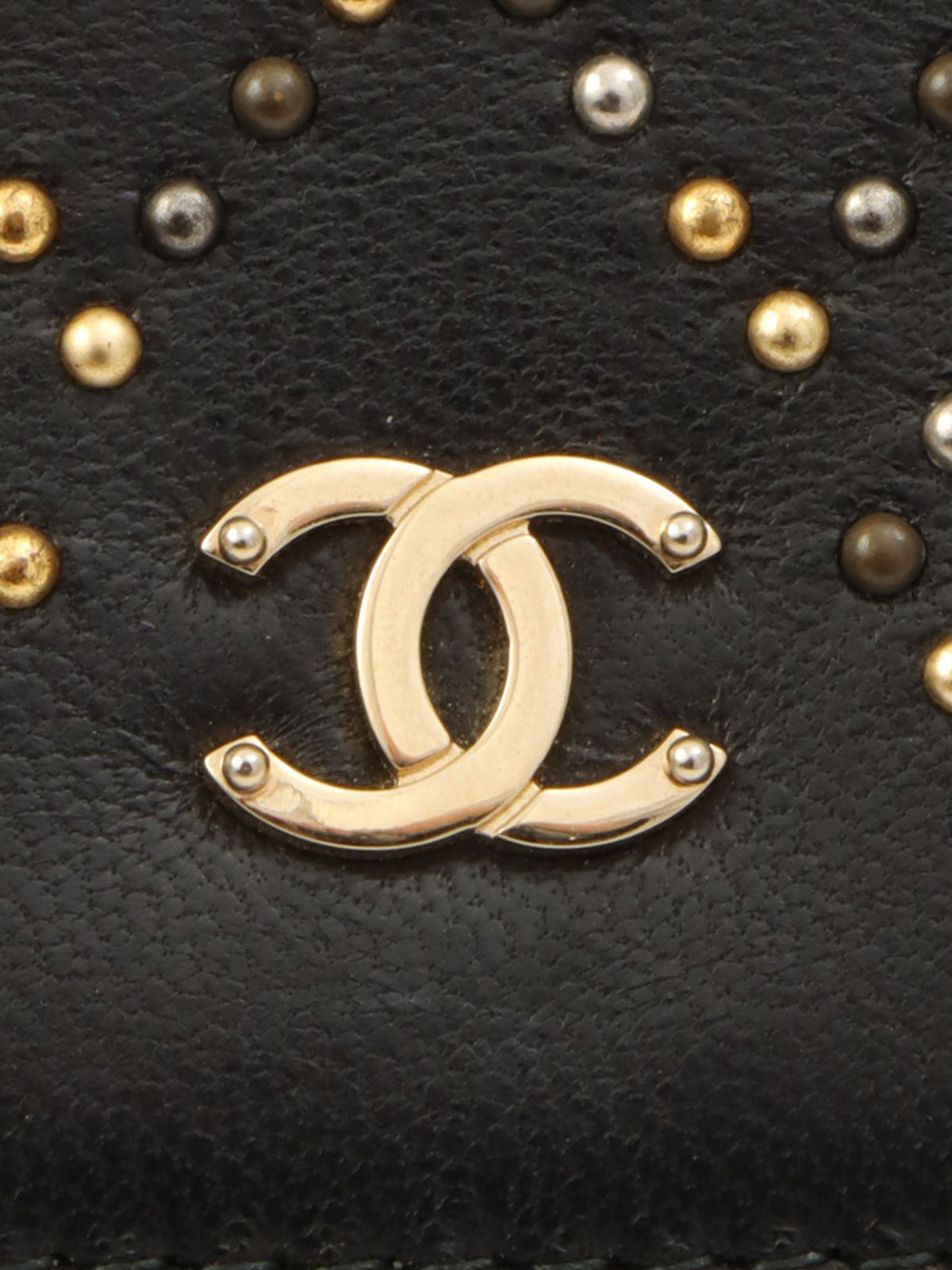 Around 2016 Made Studded CC Mark Wallet on Chain Black