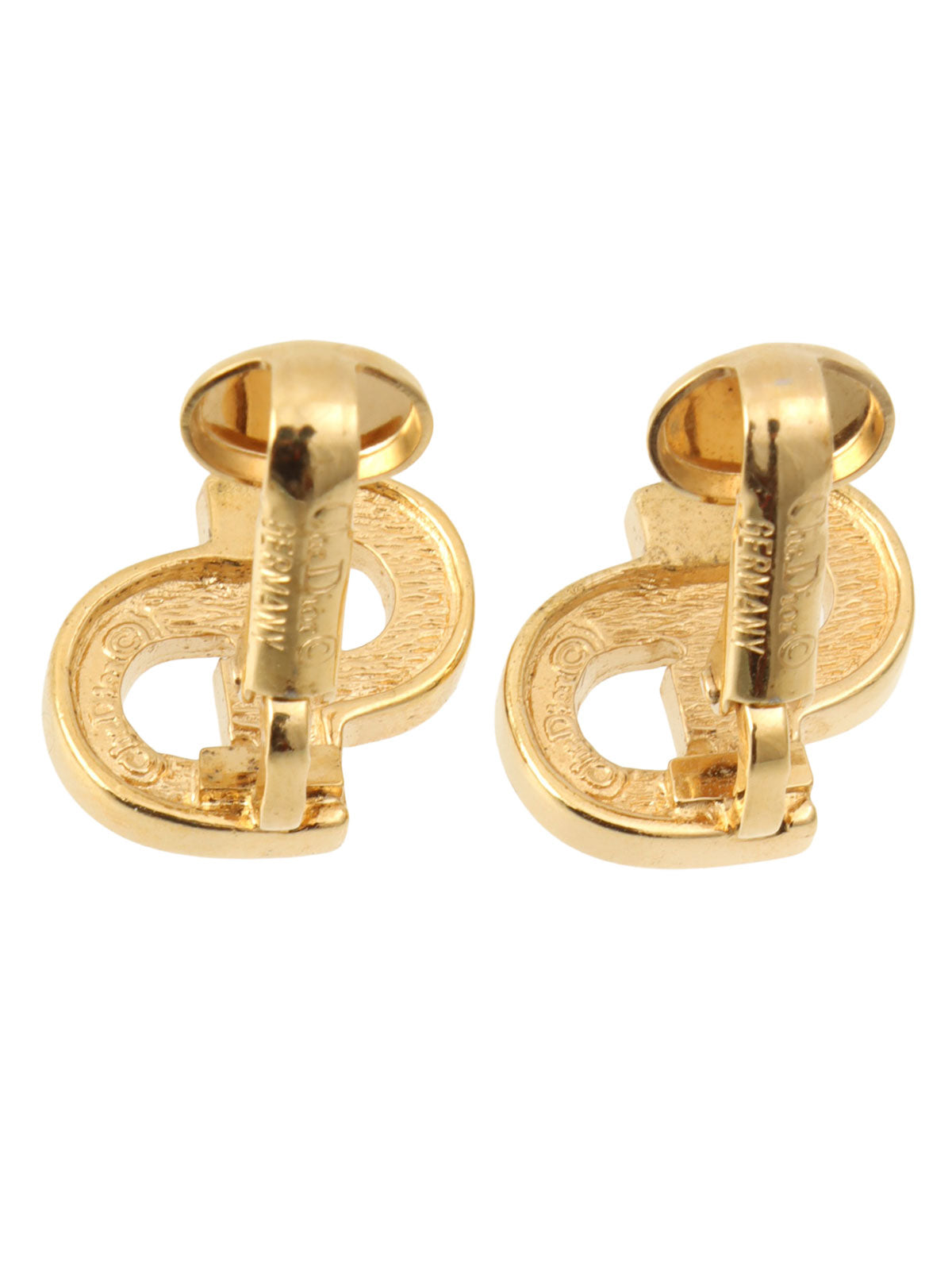 Rhinestone Logo Earrings - Gold
