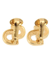 Rhinestone Logo Earrings - Gold