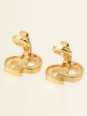Rhinestone Logo Earrings - Gold
