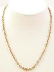 ラインストーンロゴネックレス ゴールド