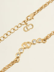 ラインストーンロゴネックレス ゴールド