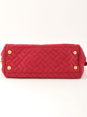 ナイロンロゴプレートチェーンショルダーバッグ ピンク