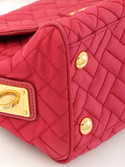 ナイロンロゴプレートチェーンショルダーバッグ ピンク