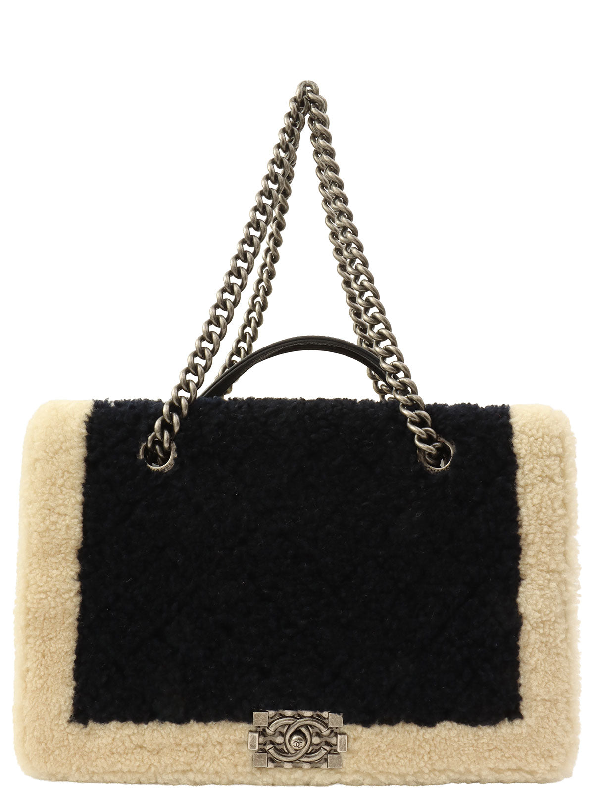 Circa 2015 Mouton Boy Chanel Chain Shoulder Bag, Black/Ivory