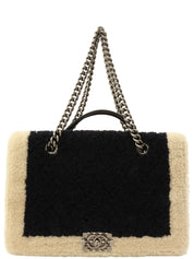 Circa 2015 Mouton Boy Chanel Chain Shoulder Bag, Black/Ivory