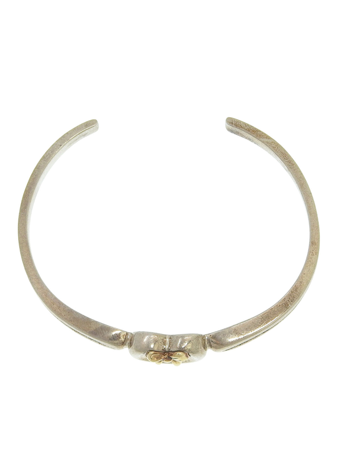 18K925 Heart Ribbon Motif Bangle Silver/Gold