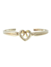 18K925 Heart Ribbon Motif Bangle Silver/Gold