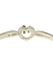 18K925 Heart Ribbon Motif Bangle Silver/Gold