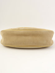 スエードマカダムデザインハンドバッグ ベージュ