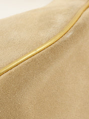 スエードマカダムデザインハンドバッグ ベージュ