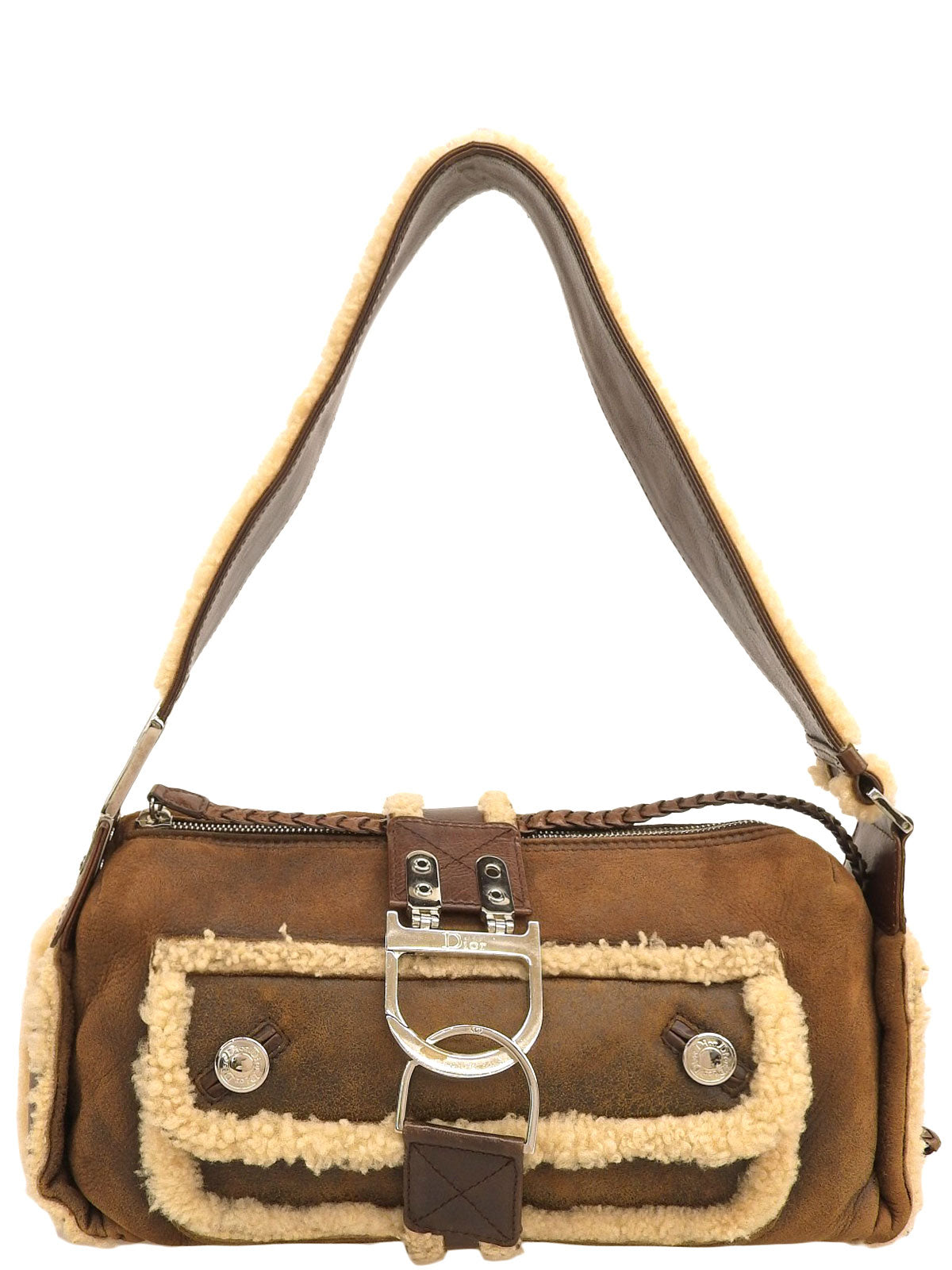 フライトラインムートンワンショルダーバッグ ブラウン