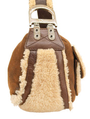 フライトラインムートンワンショルダーバッグ ブラウン