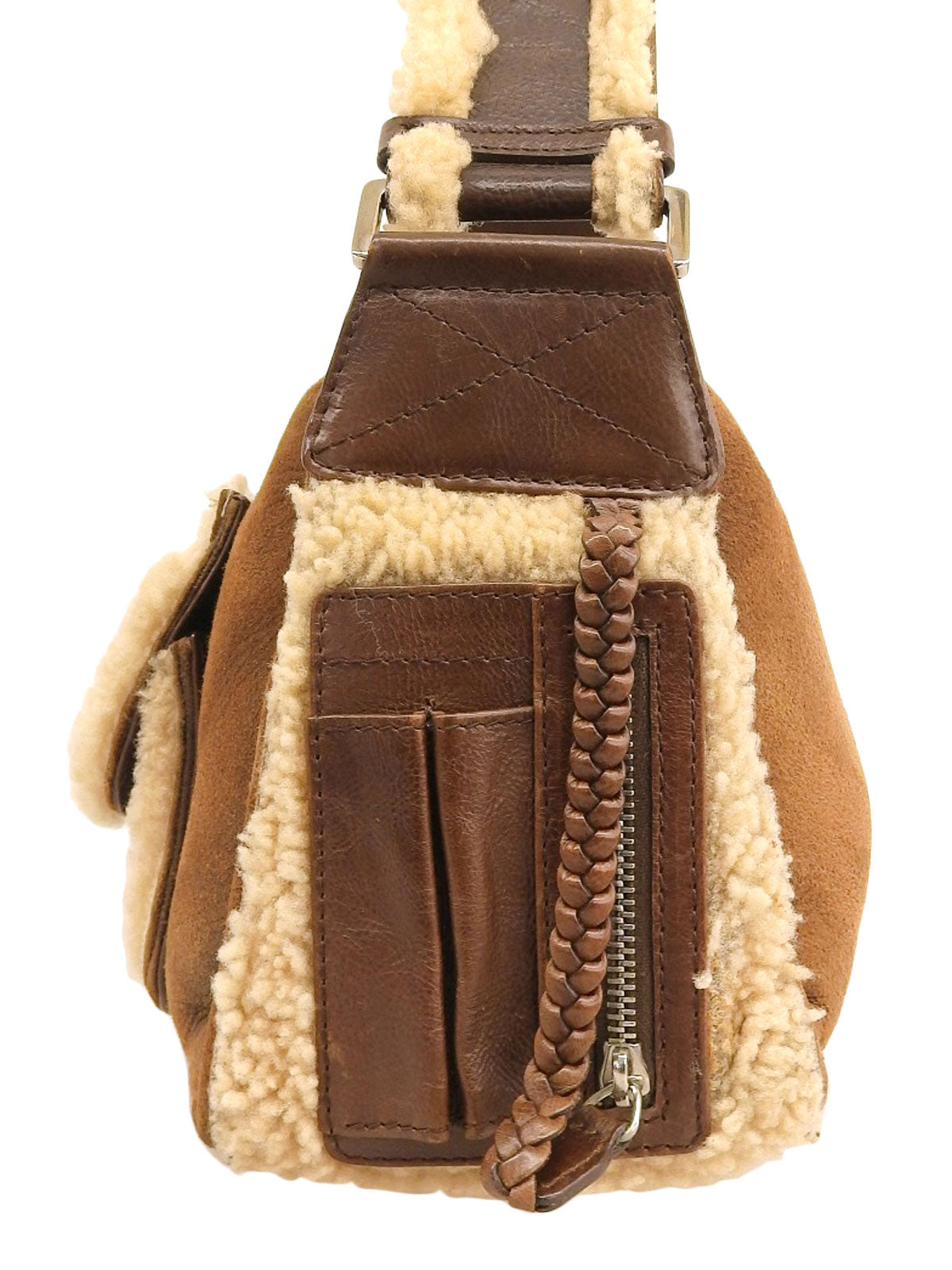 フライトラインムートンワンショルダーバッグ ブラウン