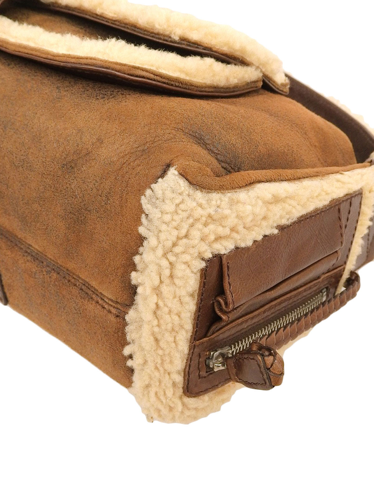 フライトラインムートンワンショルダーバッグ ブラウン