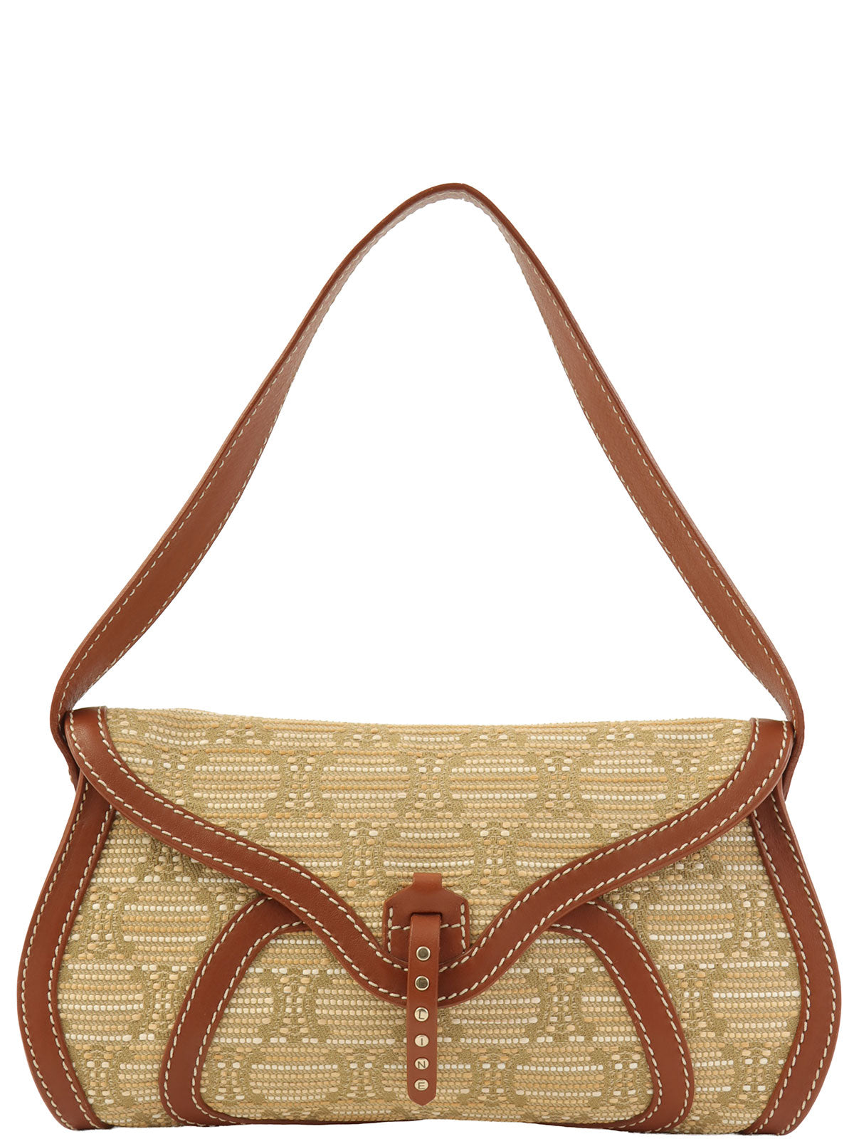 マカダムパターンワンショルダーバッグ カーキ/ブラウン