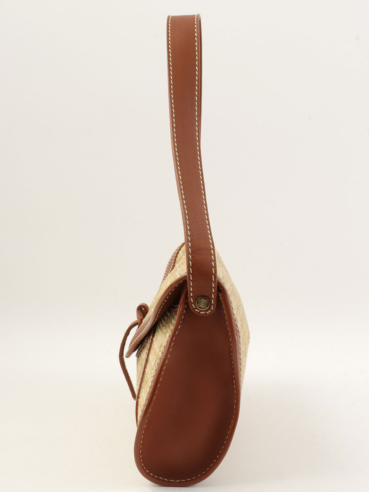 マカダムパターンワンショルダーバッグ カーキ/ブラウン