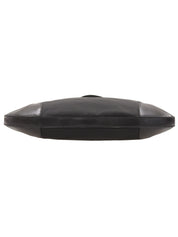 Nylon logo plate shoulder bag in black