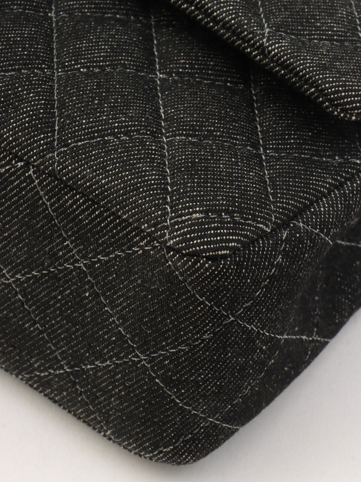 Around 1998 Made Denim Classic Flap Chain Bag 25cm Black