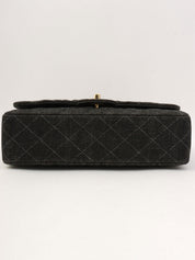 Around 1998 Made Denim Classic Flap Chain Bag 25cm Black