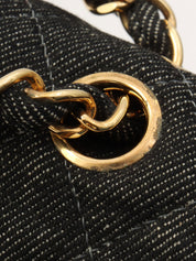 Around 1998 Made Denim Classic Flap Chain Bag 25cm Black