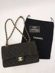 Around 1998 Made Denim Classic Flap Chain Bag 25cm Black