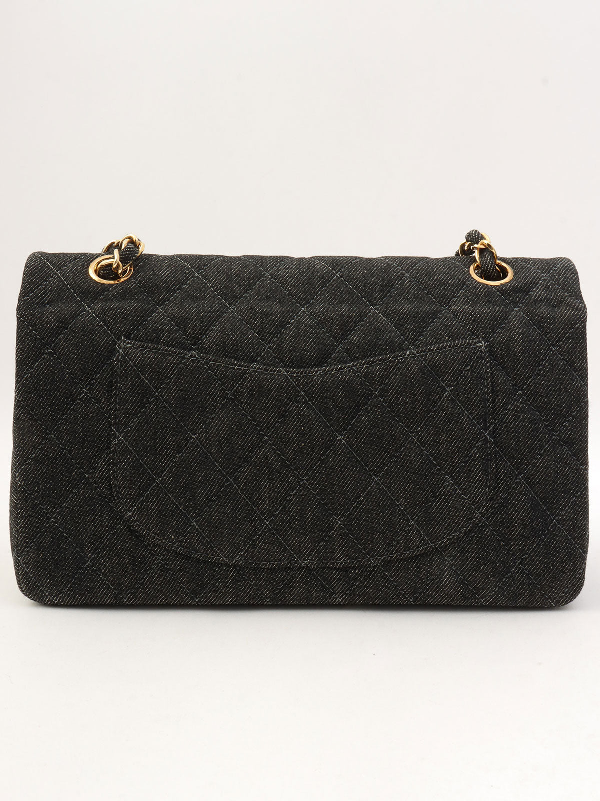 Around 1998 Made Denim Classic Flap Chain Bag 25cm Black